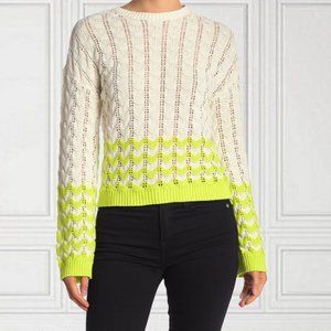 Abound Lime Green Stripe Pointelle Sweater